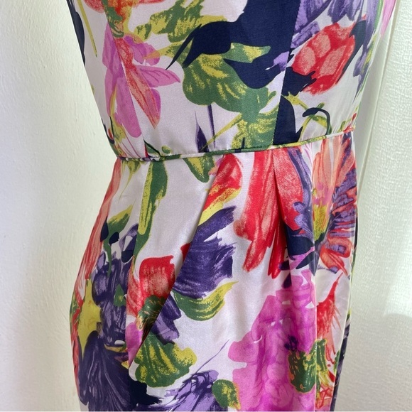 J. CREW 100% Silk Ella Garden Floral Sheath Lined Strapless Mini Dress Women's 4 - Picture 5 of 16